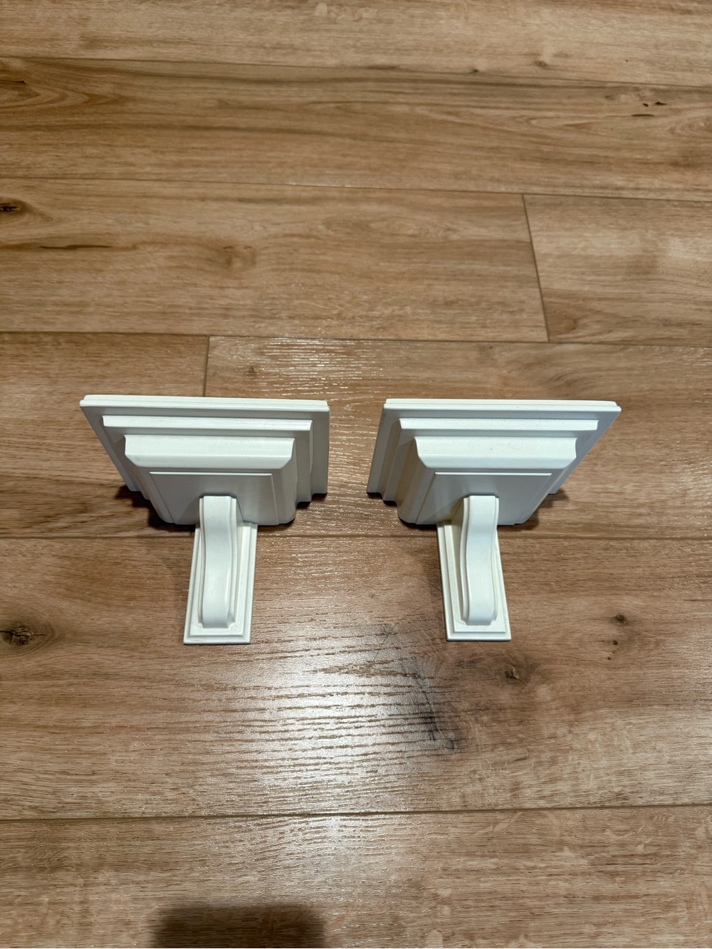 White wall shelves